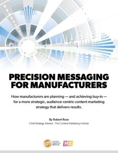 Cover image of the white paper "Precision Messaging for Manufacturers"